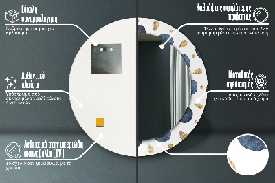 Specchio rotondo stampato Moon mandala