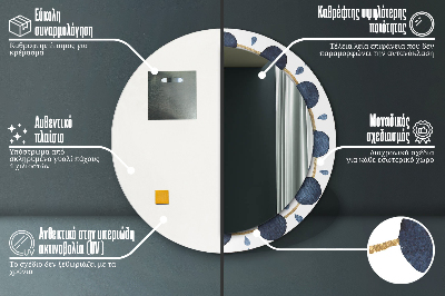 Specchio rotondo stampato Moon mandala