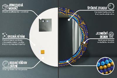 Specchio rotondo stampato Composizione decorativa