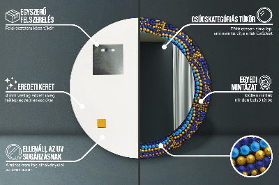 Specchio rotondo stampato Composizione decorativa