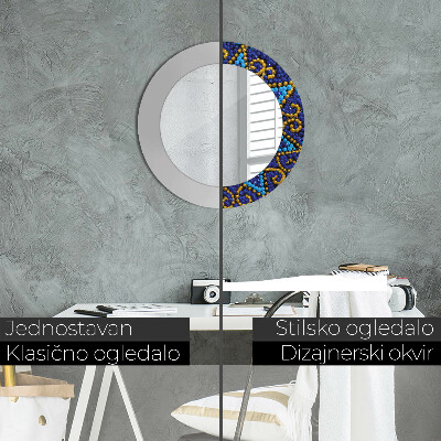 Specchio rotondo stampato Composizione decorativa