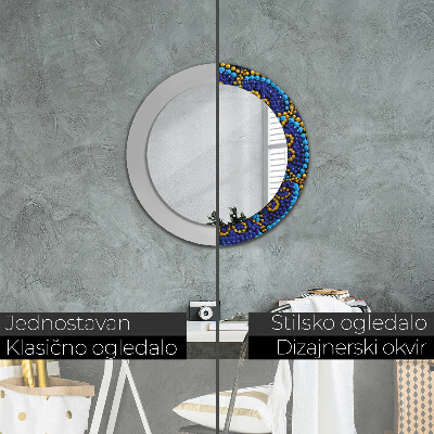 Specchio rotondo stampato Composizione decorativa