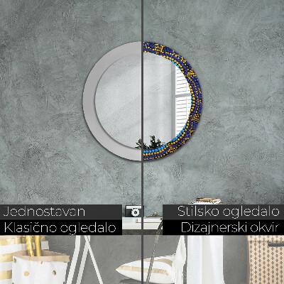 Specchio rotondo stampato Composizione decorativa