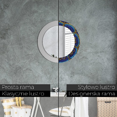 Specchio rotondo stampato Composizione decorativa