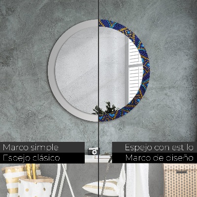 Specchio rotondo stampato Composizione decorativa