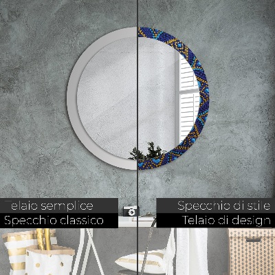 Specchio rotondo stampato Composizione decorativa