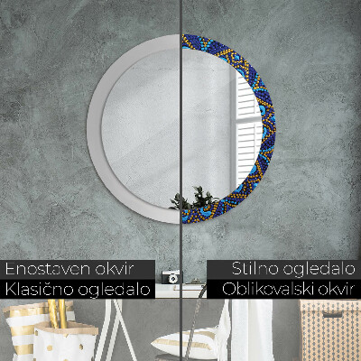 Specchio rotondo stampato Composizione decorativa