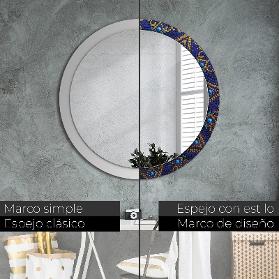 Specchio rotondo stampato Composizione decorativa