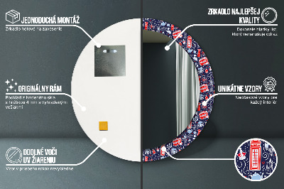 Specchio rotondo stampato Simbolo di londra