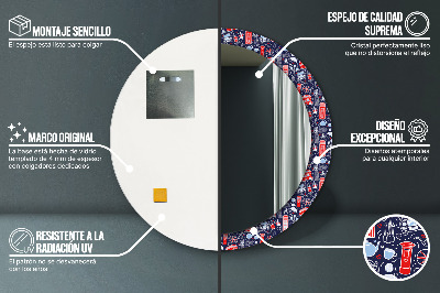 Specchio rotondo stampato Simbolo di londra