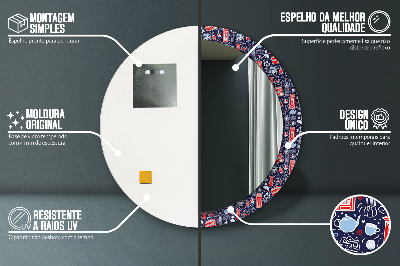 Specchio rotondo stampato Simbolo di londra