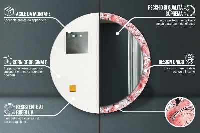 Specchio rotondo stampato Pattern fiammeggiante