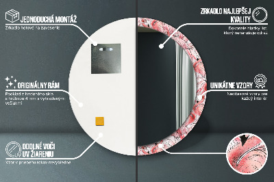 Specchio rotondo stampato Pattern fiammeggiante