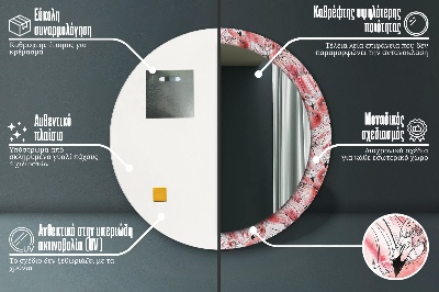 Specchio rotondo stampato Pattern fiammeggiante