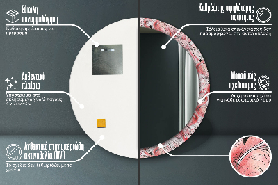 Specchio rotondo stampato Pattern fiammeggiante