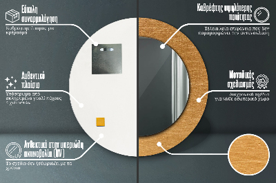 Specchio rotondo stampato Superficie metallica