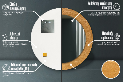 Specchio rotondo stampato Superficie metallica