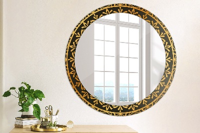 Specchio tondo con decoro Golden mandala