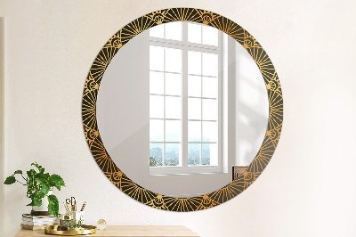 Specchio tondo con decoro Golden mandala