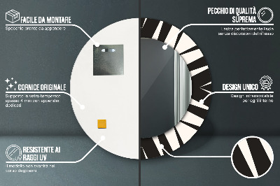 Specchio rotondo stampato Geometria di astrazione