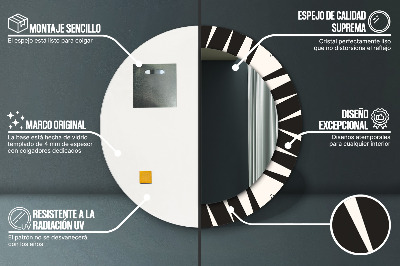 Specchio rotondo stampato Geometria di astrazione