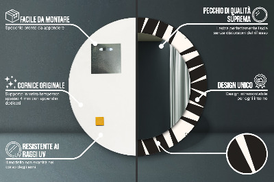 Specchio rotondo stampato Geometria di astrazione