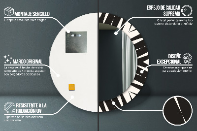 Specchio rotondo stampato Geometria di astrazione