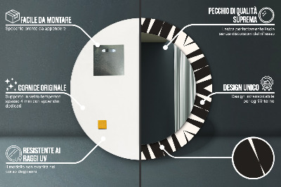 Specchio rotondo stampato Geometria di astrazione