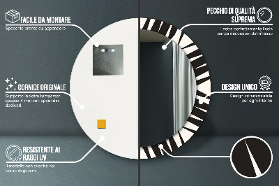 Specchio rotondo stampato Geometria di astrazione