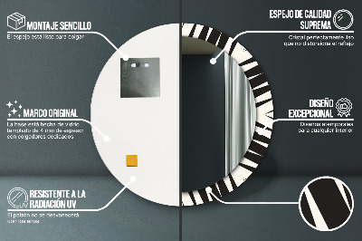 Specchio rotondo stampato Geometria di astrazione