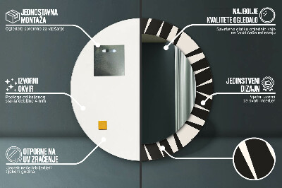 Specchio rotondo stampato Geometria di astrazione