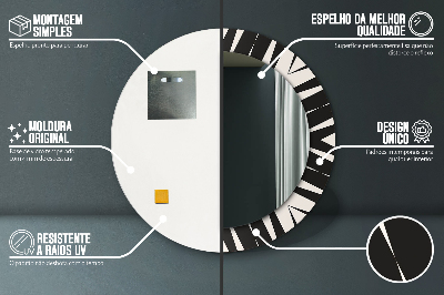 Specchio rotondo stampato Geometria di astrazione