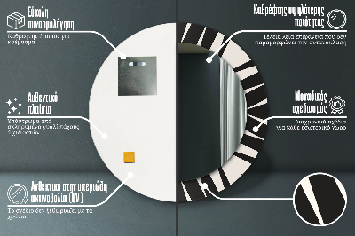 Specchio rotondo stampato Geometria di astrazione