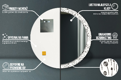 Specchio rotondo stampato Disegno floreale