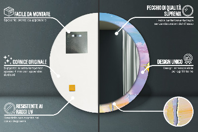 Specchio rotondo stampato Texture di vernice ad olio