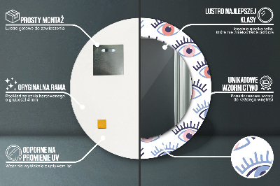 Specchio rotondo stampato Stile degli occhi moderni