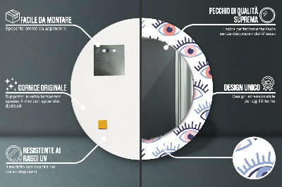 Specchio rotondo stampato Stile degli occhi moderni