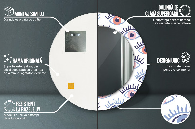 Specchio rotondo stampato Stile degli occhi moderni