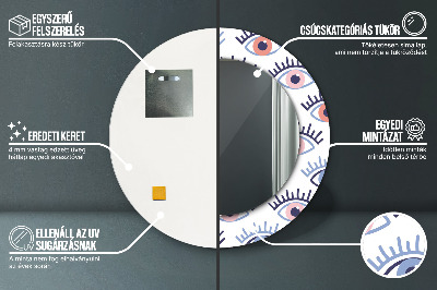 Specchio rotondo stampato Stile degli occhi moderni