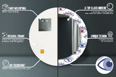 Specchio rotondo stampato Stile degli occhi moderni