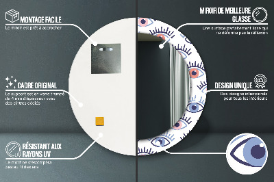 Specchio rotondo stampato Stile degli occhi moderni