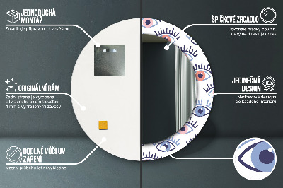 Specchio rotondo stampato Stile degli occhi moderni