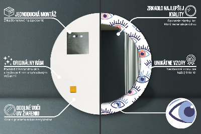 Specchio rotondo stampato Stile degli occhi moderni