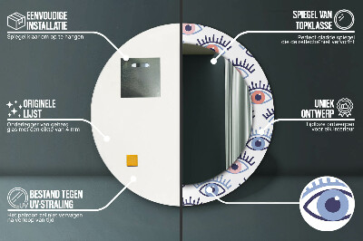 Specchio rotondo stampato Stile degli occhi moderni