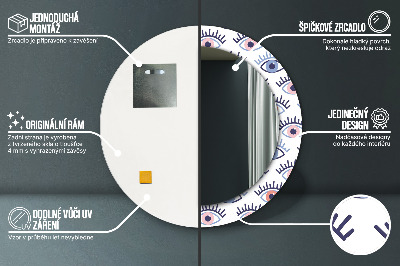 Specchio rotondo stampato Stile degli occhi moderni