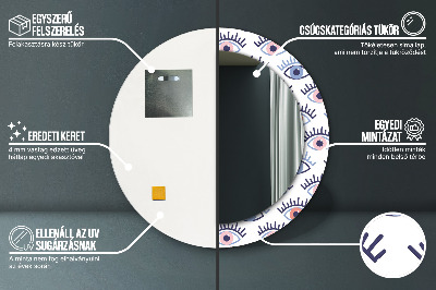 Specchio rotondo stampato Stile degli occhi moderni