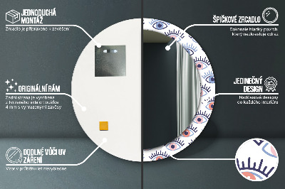 Specchio rotondo stampato Stile degli occhi moderni