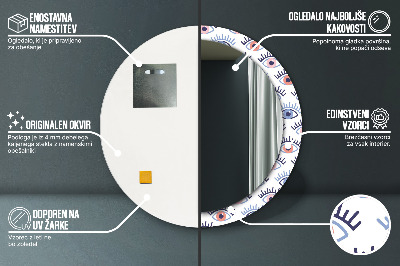 Specchio rotondo stampato Stile degli occhi moderni