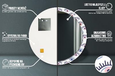 Specchio rotondo stampato Stile degli occhi moderni