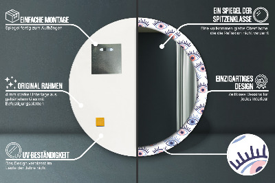 Specchio rotondo stampato Stile degli occhi moderni